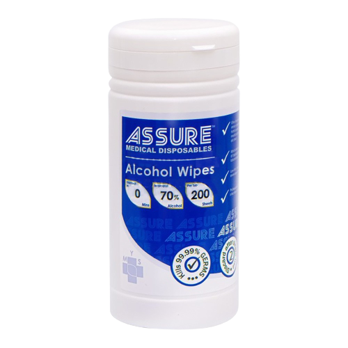 ASSURE Alcohol Wipes in Tub (20cm x 25cm)