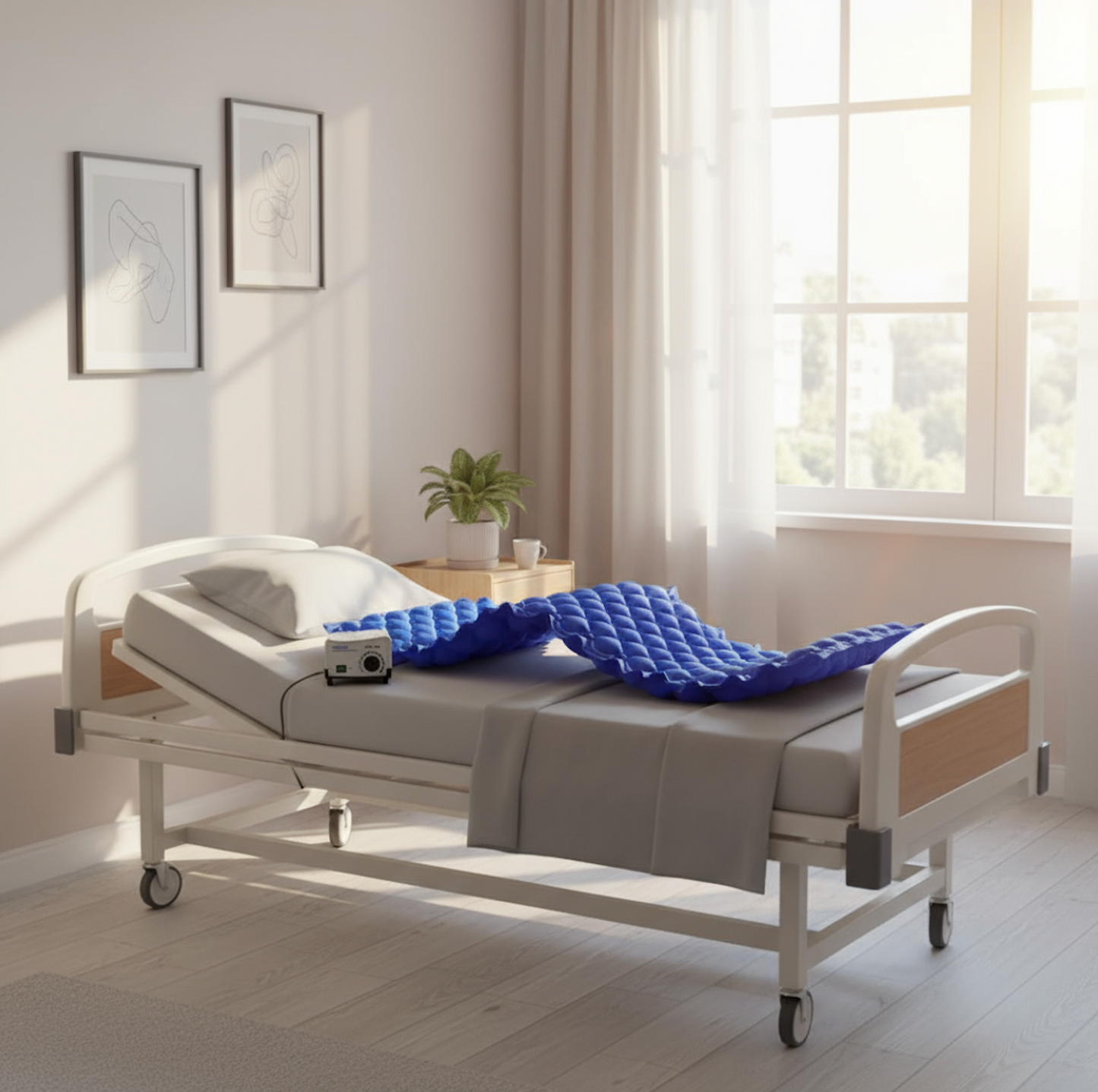 YHMED Anti Bedsore Alternating Pressure Bubble Mattress & Pump