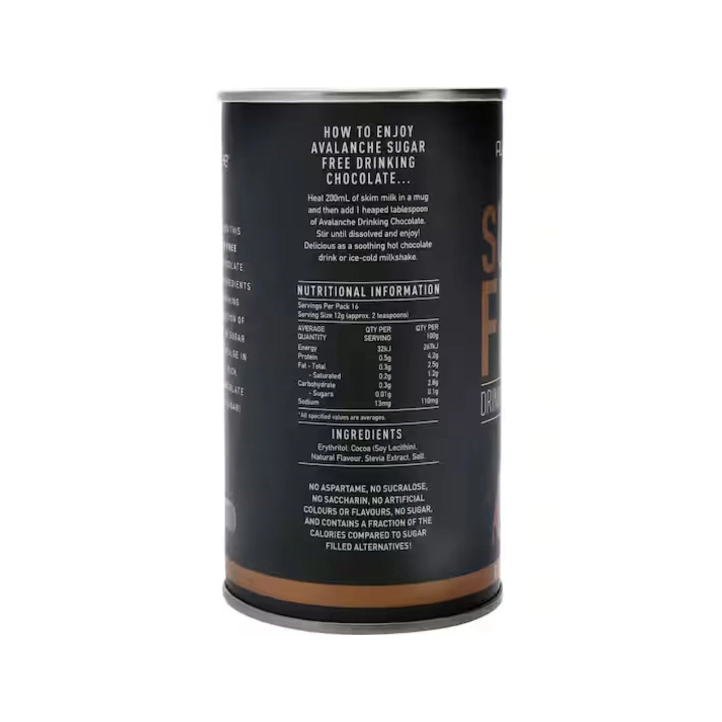 AVALANCHE Sugar Free Drinking Chocolate 200gm