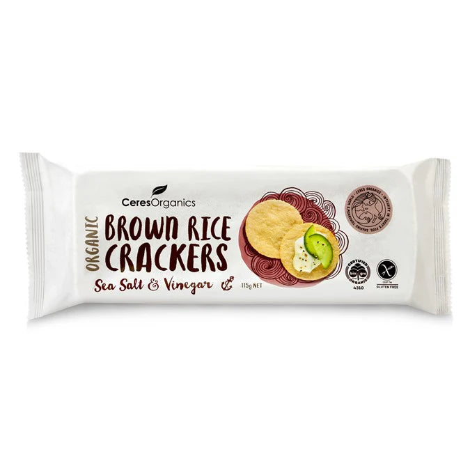 CERES ORG Brown Rice Crackers Sea Salt & Vinegar