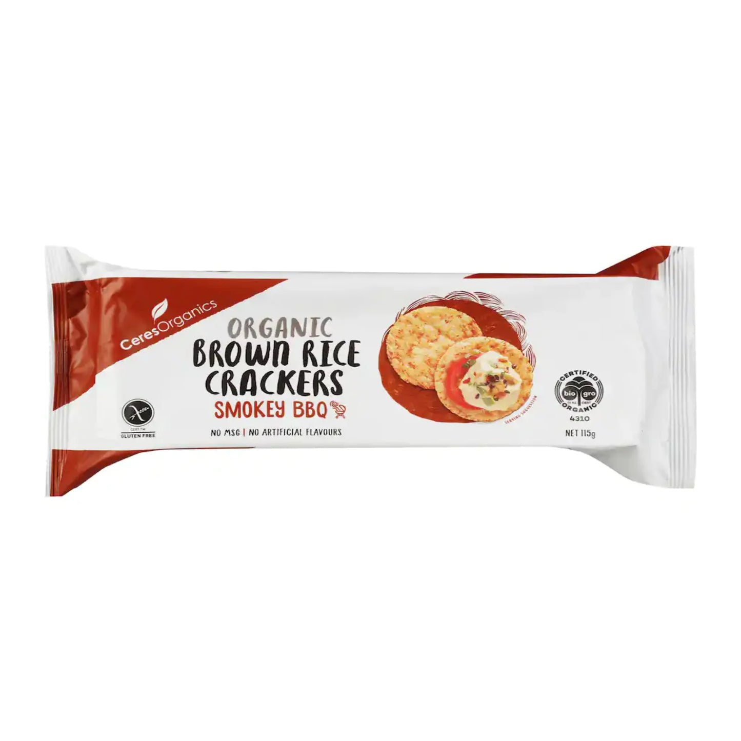 CERES ORG Brown Rice Crackers Smokey BBQ